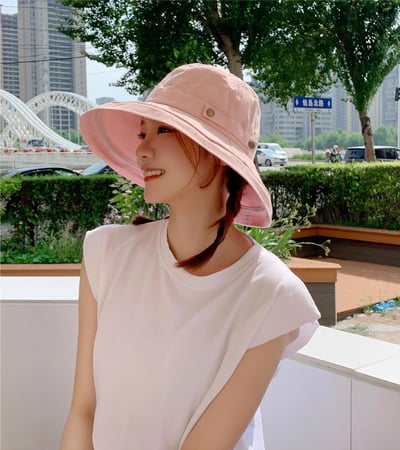 MISSRSHOP 防曬漁夫帽 女大帽簷遮陽帽 抗UV防紫外線  可折疊百搭 日系遮陽盆帽 n2650184