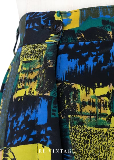 抽象畫色塊派對高腰寬版短褲（26-30"）5