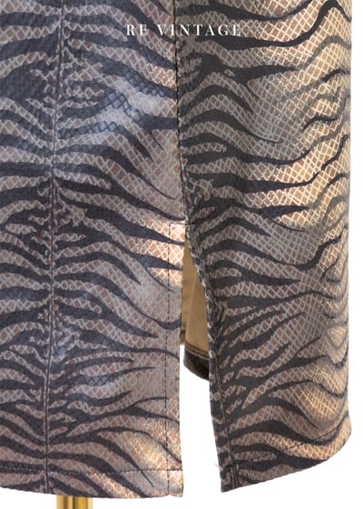 迷幻野光動物紋光澤及膝裙（27"）10