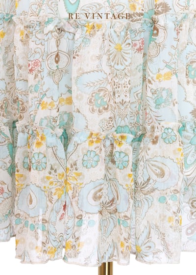 沖繩玻璃寶石色圖騰雪紡洋裝6