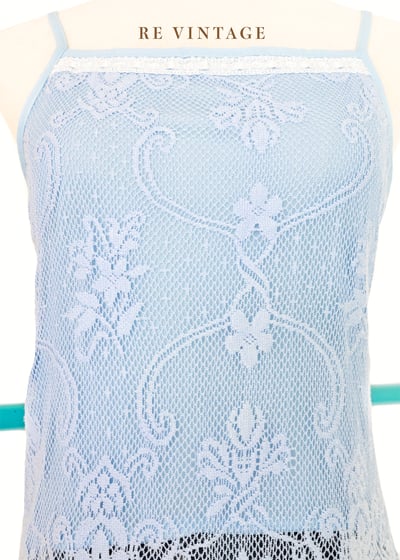 水藍蕾絲流蘇小背心10
