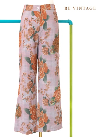 Orange Rose 粉色格紋高腰直筒褲（28"）1