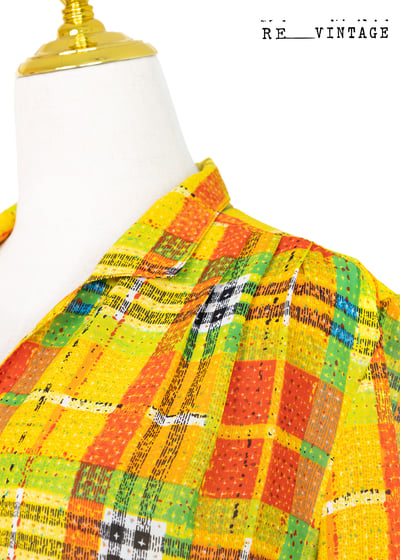 亮眼の橘黃色格紋襯衫3