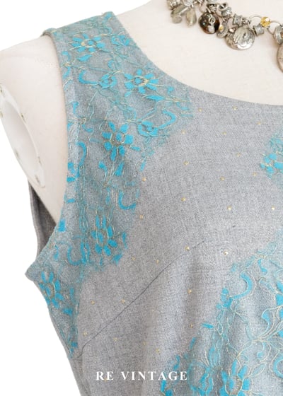 繁花詩篇 - 湖水藍精緻蕾絲背心5