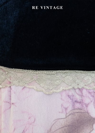 深藍蕾絲刺繡絨布細肩帶背心6