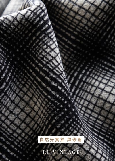 黑線灰灰菱格紋路絨布長裙（27"）12