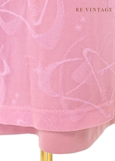 義大利製 - 芭比粉美麗的花紋印花網紗長裙（26"）9