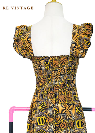 規律的幾何迷宮夏日派對洋裝13