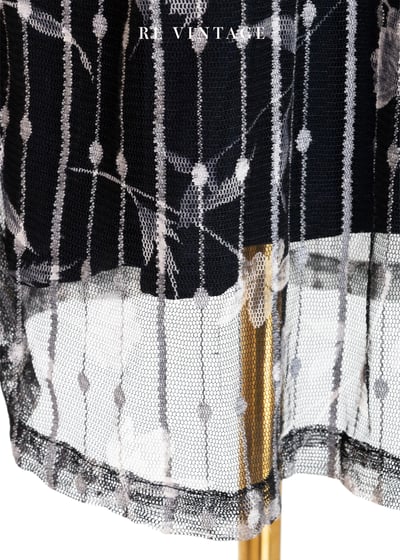 優雅花之線條流動節奏網紗長洋裝10