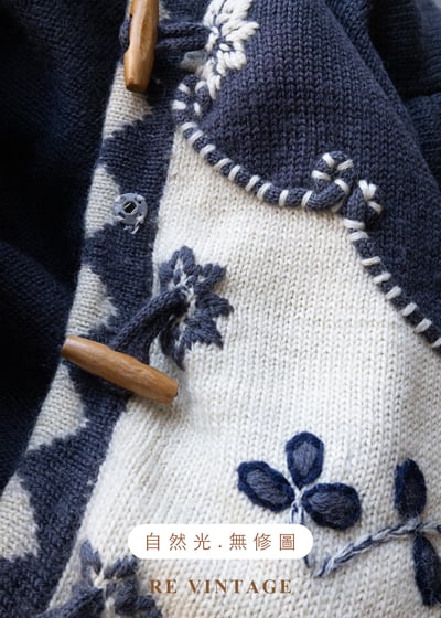 雪落森林灰紫色牛角釦針織毛衣外套13