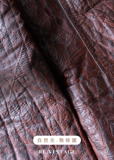 西部獵人 - 酒紅龜裂壓紋皮革外套18