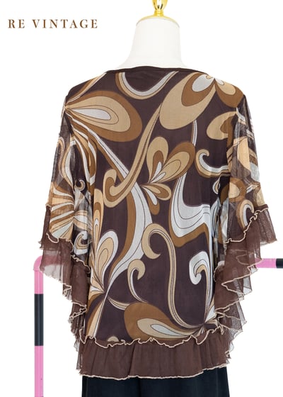 日本製 - 普普印花網紗小蝴蝶袖上衣11