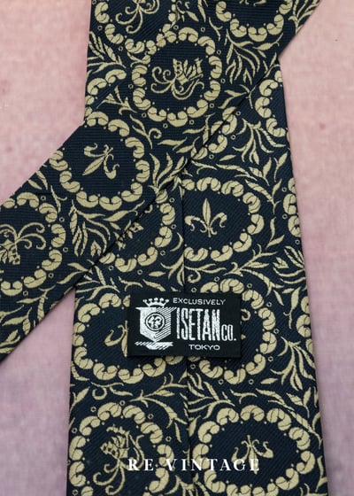 奶棕黑宮廷圖騰領帶8