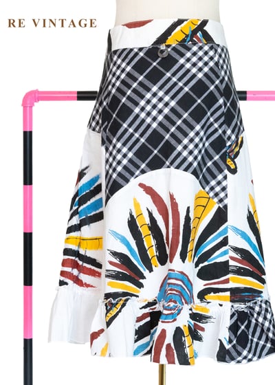 『歐洲寶物』塗鴉解構的狂想荷葉邊中長裙（30"）7