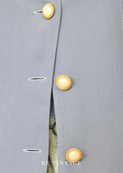 金屬釦環綠灰色旗氣質長版背心4