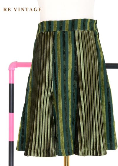 墨綠線條優雅波動光短裙(25")6