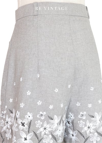 套裝短褲 - 日系花卉霧灰小花短褲（26"）9