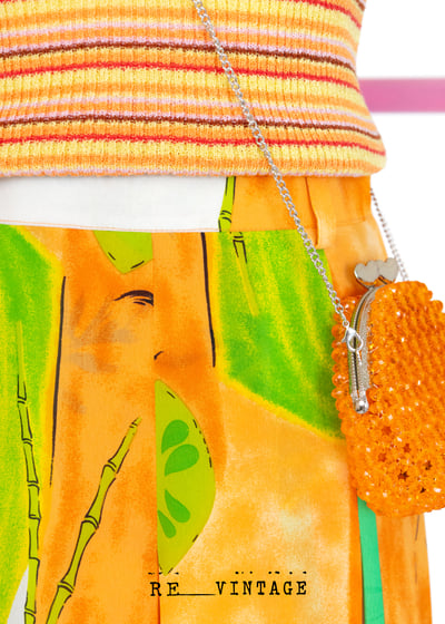 夏日橙色果園高腰長裙（25"）4