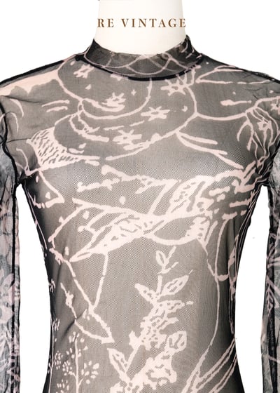 粉紅佳人與花朵黑色透膚洋裝4