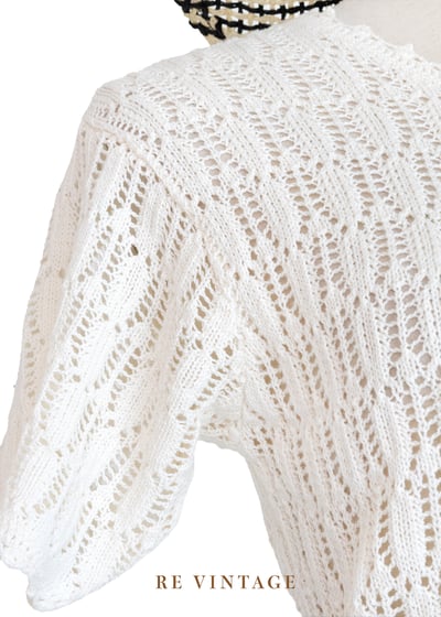 柔白編織紋理短袖上衣5