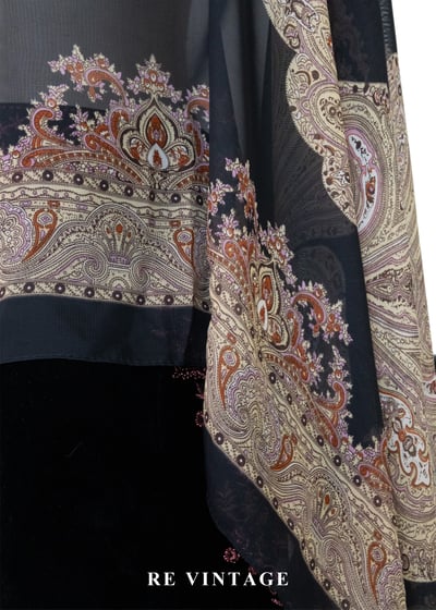 古典花紋邊框黑深罩衫5