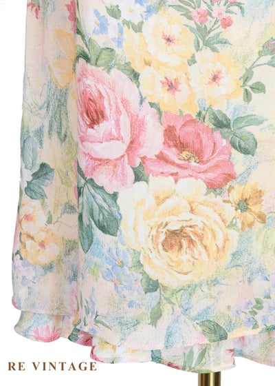 淡彩油畫大花卉洋裝6