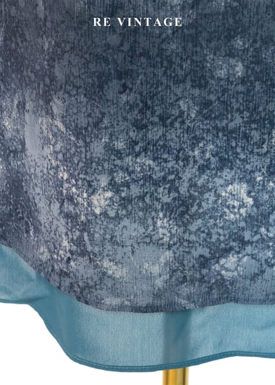 藍灰水墨渲染雙層布料長裙（28"）5