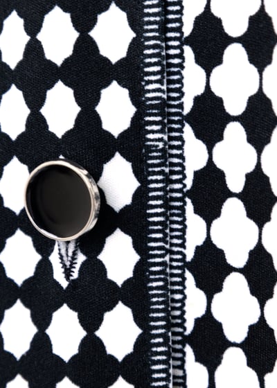 『法國寶物』黑白教堂窗花彈性長袖上衣9