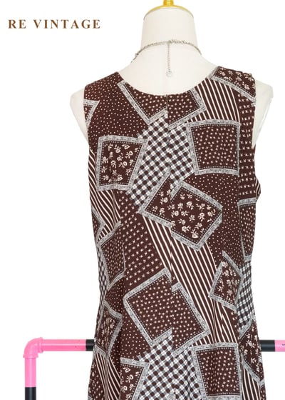 可可方盒 - 幾何拼貼雪紡長洋裝13