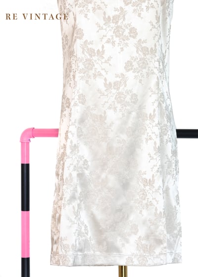 Champagne flower 緞面迷你洋裝4