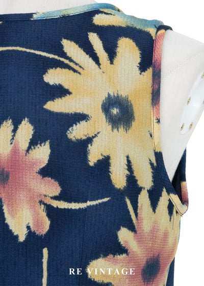 仲夏夜的向日葵 - 摩登大花印花洋裝14