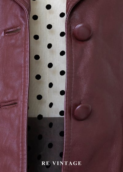 紅酒微醺之夜 - 復古腰身皮革外套7