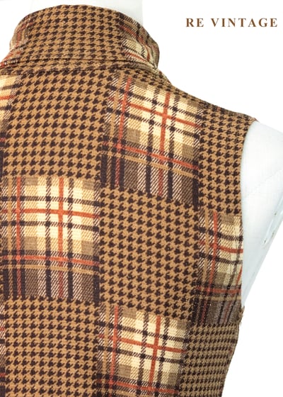 時光棋盤英倫復古千鳥格紋背心10