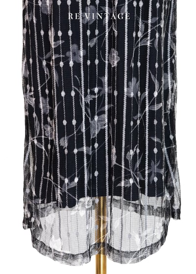 優雅花之線條流動節奏網紗長洋裝8