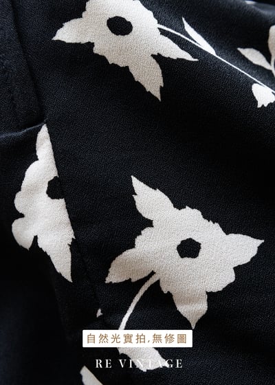 氣質單品 - 黑白小花迷人夏日洋裝13