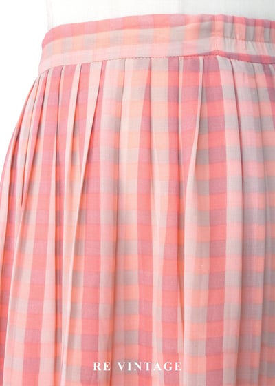 蜜桃氣泡小方格長裙（27"）5