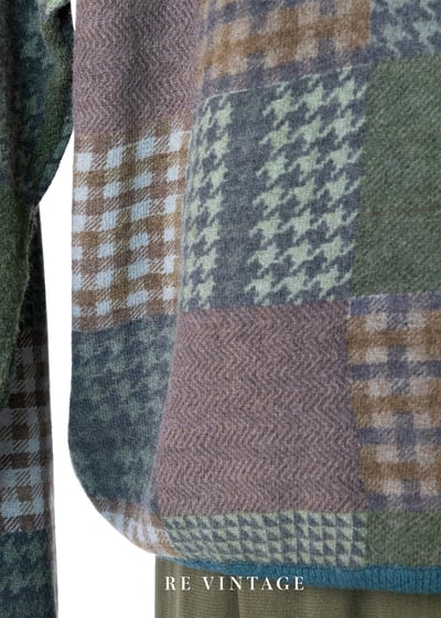 Courtyard 薄款寬鬆千鳥格紋套頭毛衣12