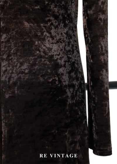 義大利製質感單品 - 深咖啡色俐落現代感絨布洋裝14