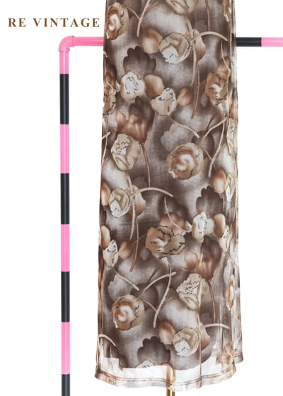 底片裡的暖棕花朵網紗長洋裝4