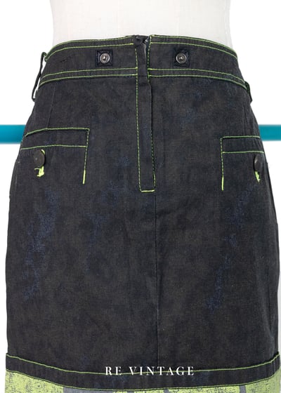 螢光小豹紋單寧小短裙9