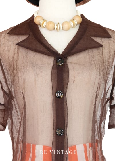 Dark Roasted Coffee Bean 透膚襯衫4