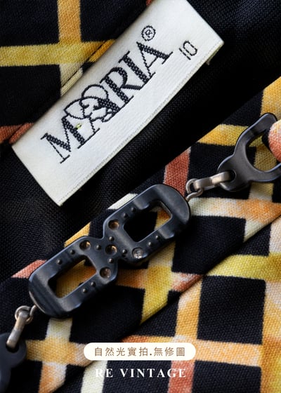 強烈黑與黃菱格紋長裙（26"）14