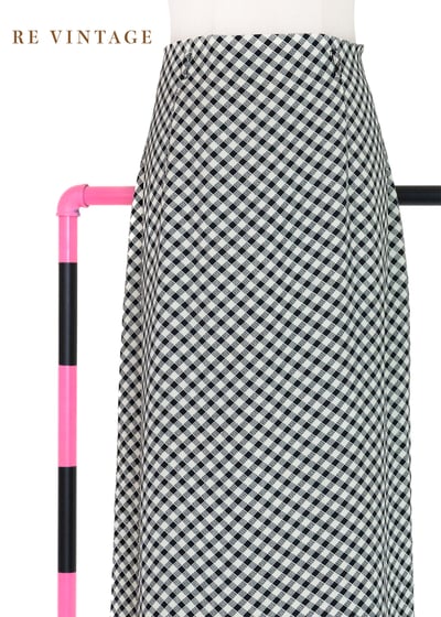質感單品 - 黑白菱格紋長裙（28"）3