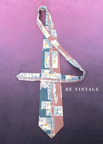 復古玩色80S磚塊塗鴉領帶1