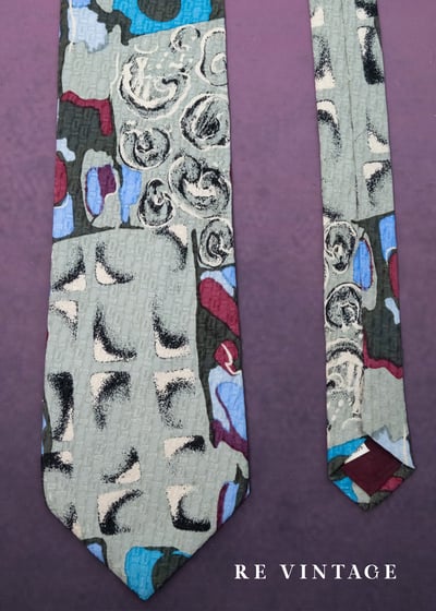 暮光灰階幾何圖騰領帶6