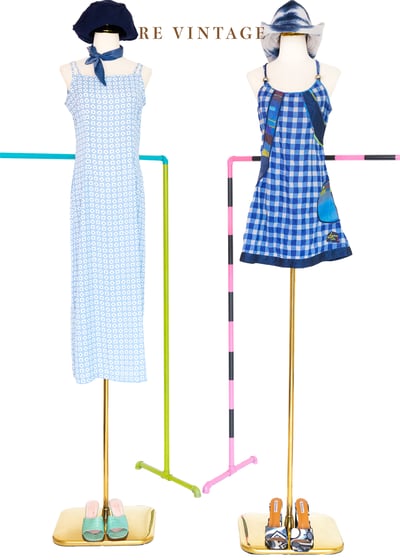 『歐洲寶物 』銀球拼接格紋可愛洋裝2