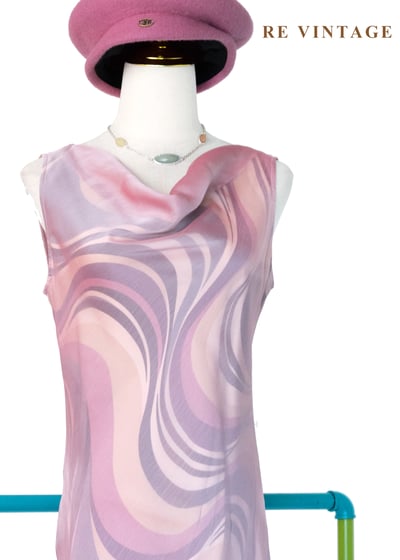 粉紅的液態夢境垂墜領洋裝3