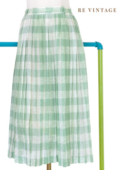 野餐好心情米黃綠格紋美裙（26"）1