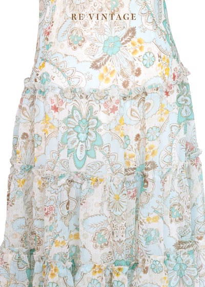 沖繩玻璃寶石色圖騰雪紡洋裝8