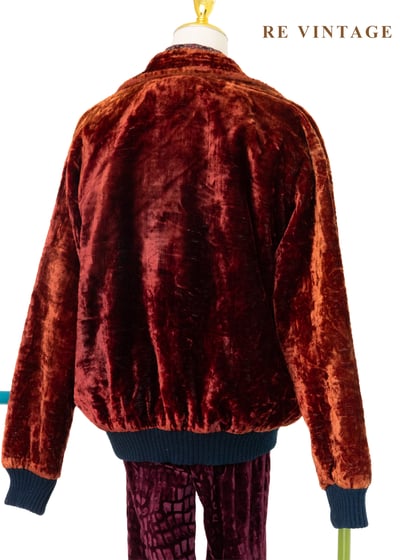 秋日橘紅色光澤絨布夾克外套12